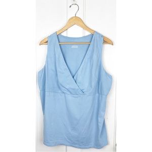 Merona : size : 24W/26W : powder blue deep v-neck sleeveless blouse top
